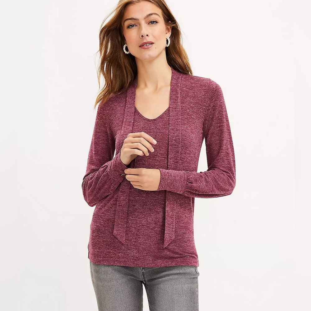LOFT Tie Neck Blouse